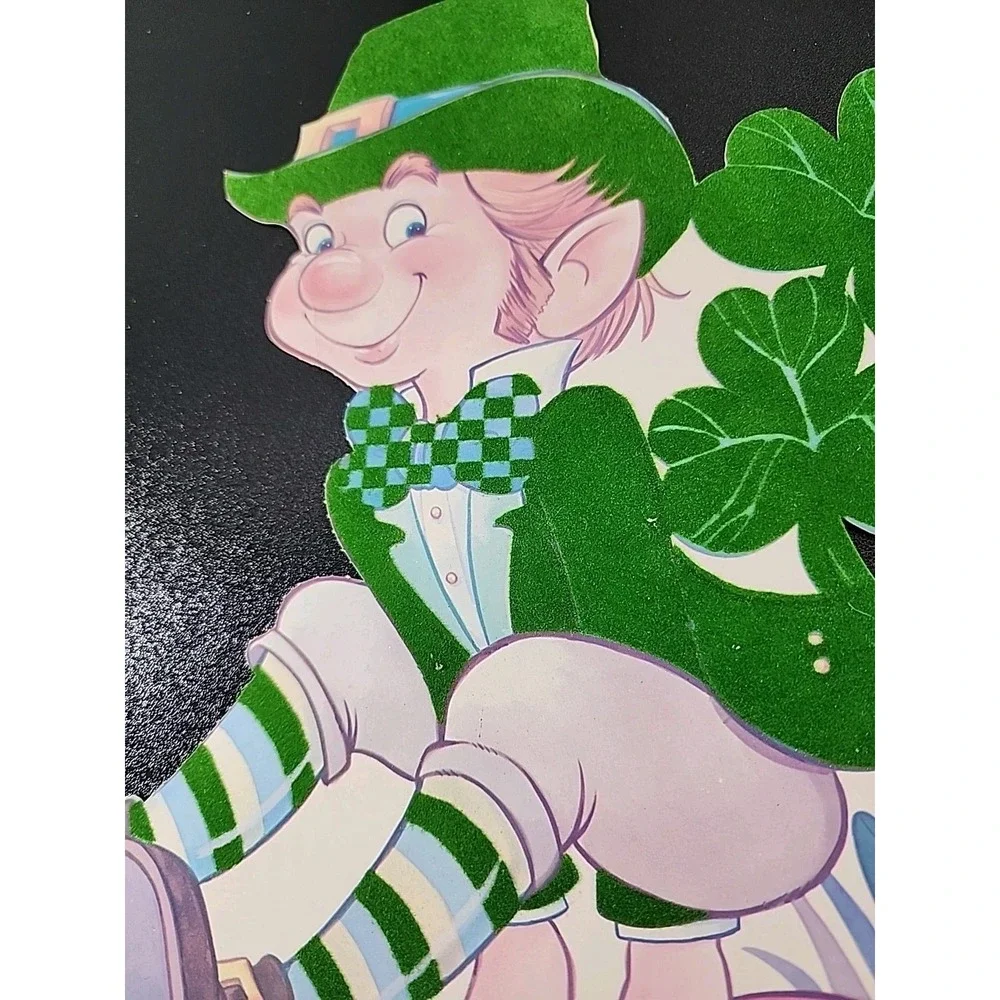 VINTAGE ST.‎ PATRICK'S DAY IRISH DIE CUT Dancing LEPRECHAUN